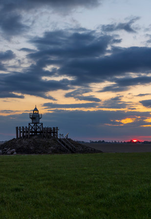 Blokzijl lighthouse, Flevoland, The Netherlandsの写真素材