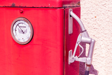 Old gas station, Marnay, Haute-Saone, Franceの写真素材