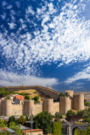 Medieval Walls in Avila, UNESCO site, Castile and Leon, Spainのeditorial素材