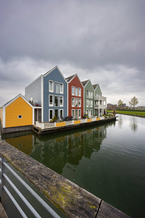 Modern residential architecture in Houten, The Netherlandsの写真素材
