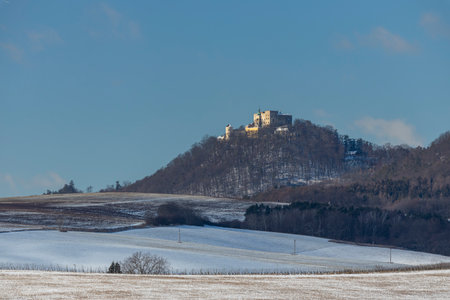 Buchlov Castle in winter, Czech Republicの写真素材