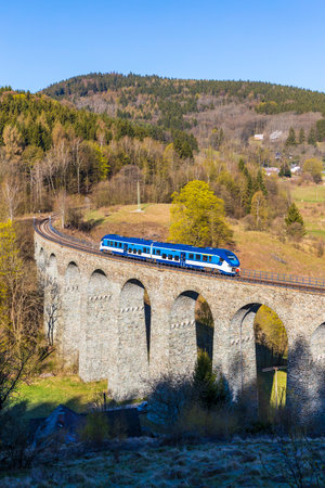 Railway viaduct Novina in Krystofovo udoli, Northern Bohemia, Czech Republic