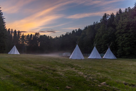 Scout camp, Western Bohemia, Czech Republicの写真素材