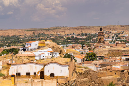 Guadix caves houses (Cuevas de Guadix), Guadix, Province of Granada, Andalusia, Spainの写真素材