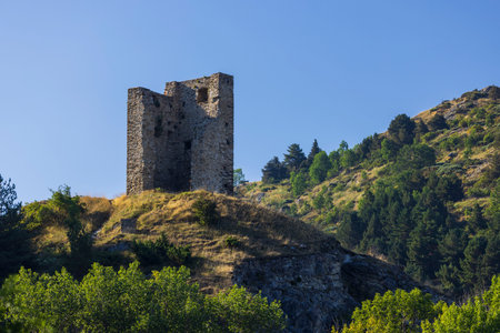 Tour del Vacaro in Llo, Pyrenees-Orientales, Franceの写真素材