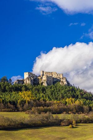 Lietava castle (Lietavsky hrad), Zilina region, Slovakiaの写真素材