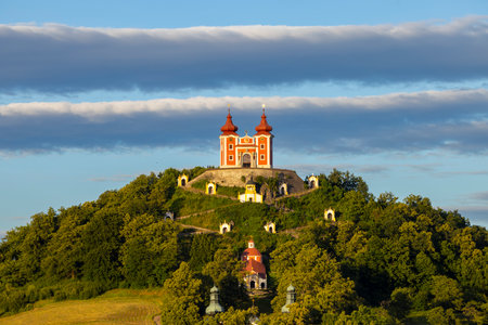 Calvary in Banska Stiavnica, UNESCO site, Slovakiaの写真素材
