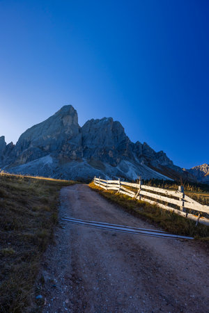 Typical landscape near San Martin de Tor, Dolomiti, South Tyrol, Italyの写真素材