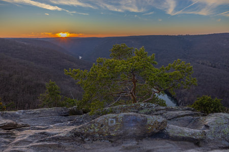 Viewpoint Sealsfielduv kamen near Popice, NP Podyji, Southern Moravia, Czech Republicの写真素材