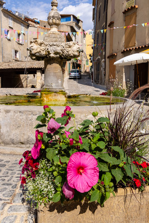 Typical Provencal architecture, Puimichel, Provence, Franceの写真素材