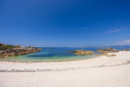 Praia de Con Negro and Praia da Poza beach, Province of Pontevedra, Galicia, Spainの写真素材