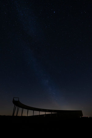 Trail above the vineyards lookout point, Kobyli vrch, Kobyli, Southern Moravia, Czech Republicの写真素材