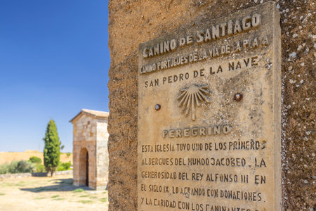 San Pedro de la Nave church (Iglesia de San Pedro de la Nave), Almendra del Pan, Province of Zamora, Region of Castile and Leon, Spainの写真素材