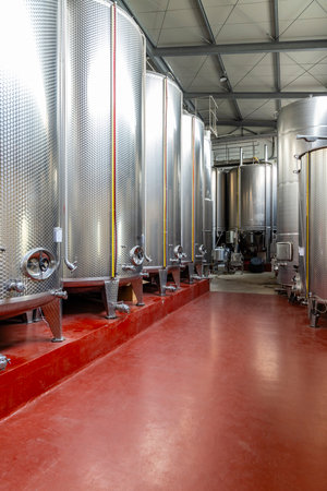 Wine cellar, Cascina Montalbera, Castagnole Monferrato, Piedmont, Italyの写真素材
