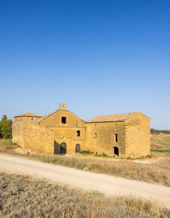 Old abandoned monastery of San Felices near Uncastillo in the province of Zaragoza, Aragon, Spainの写真素材