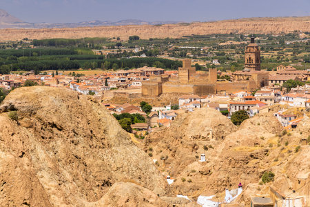 Guadix caves houses (Cuevas de Guadix), Guadix, Province of Granada, Andalusia, Spainの写真素材