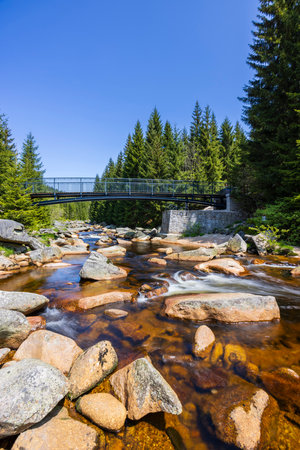 Spring landscape near the Czech and Poland border, Jizerky mountainsの写真素材