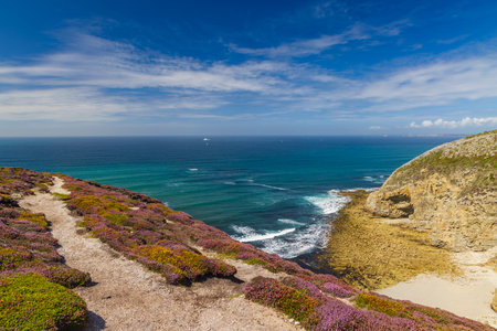 Landscape in Cap de la Chevre, Crozon, Brittany, Franceの写真素材