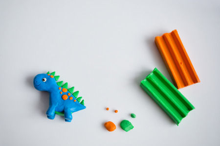 children's creativity. figurine of plasticine.