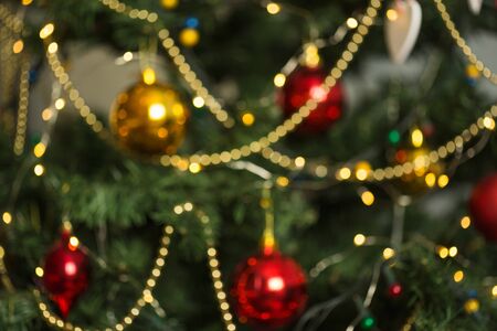 christmas light night, abstract circular bokeh background.