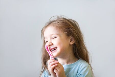 child brush their teeth. dental hygieneの写真素材