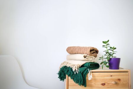 concept of coziness, comfort and warmth at home.