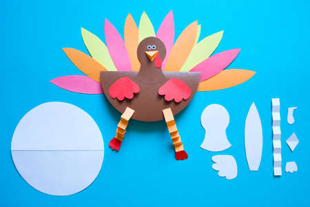 paper craft for kids. DIY Turkey made for thanksgiving day. create art for children.