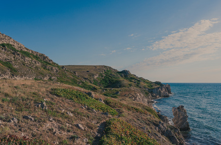 Black sea, Tarkhankut Peninsula. Crimea, Hikingの写真素材