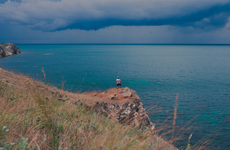 Black sea, Tarkhankut Peninsula. Crimea, Hikingの写真素材
