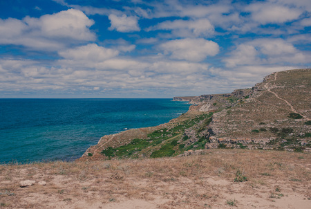 Black sea, Tarkhankut Peninsula. Crimea, Hikingの写真素材