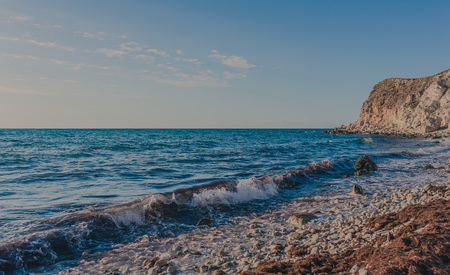 Black sea, Tarkhankut Peninsula. Crimea, Hikingの写真素材