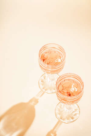 Monochrome orange aesthetic. Glasses and shadowsの写真素材