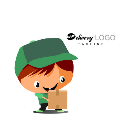 Delivery Man Logo Vectorのイラスト素材