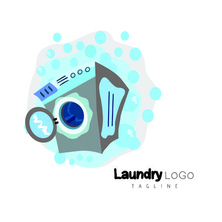 Laundry logo template designのイラスト素材