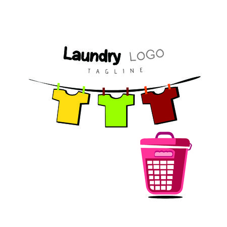 Laundry logo template designのイラスト素材