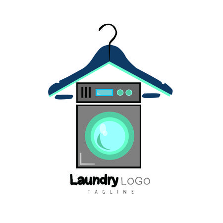 Laundry logo template designのイラスト素材