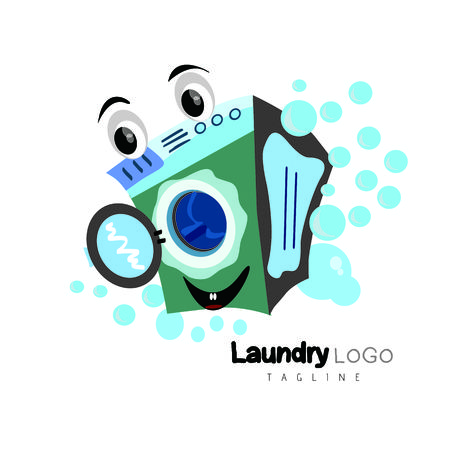 Laundry logo template designのイラスト素材