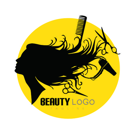 Beauty hair salon logo,salon logoのイラスト素材