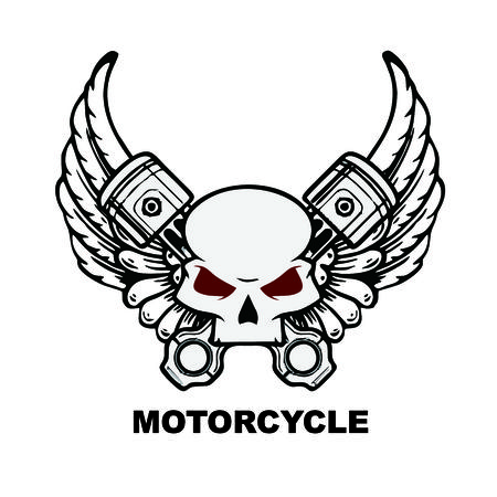 Motorcycle  vintage style emblems, logo ,tattoo and prints.のイラスト素材