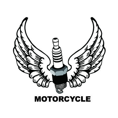 Motorcycle vintage style emblems, logo ,tattoo and prints.のイラスト素材