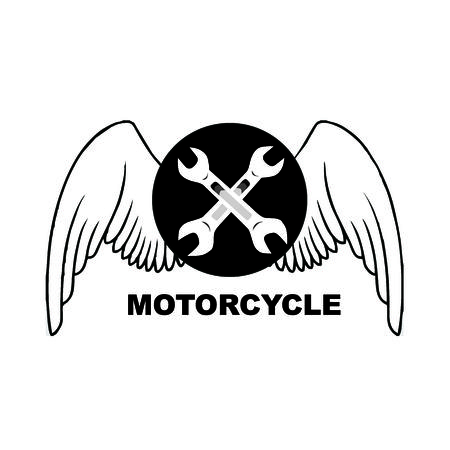 Motorcycle vintage style emblems, logo ,tattoo and prints.のイラスト素材