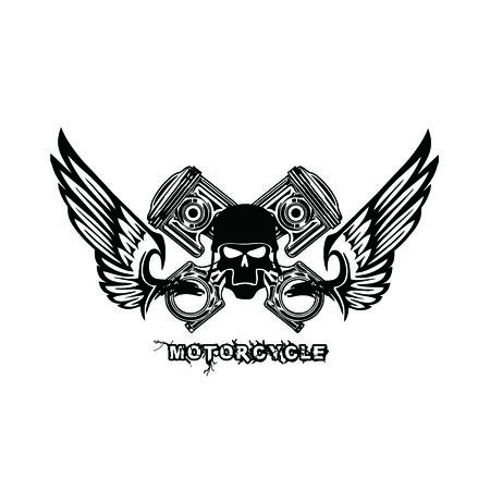 Motorcycle vintage style emblems, logo ,tattoo and prints.のイラスト素材