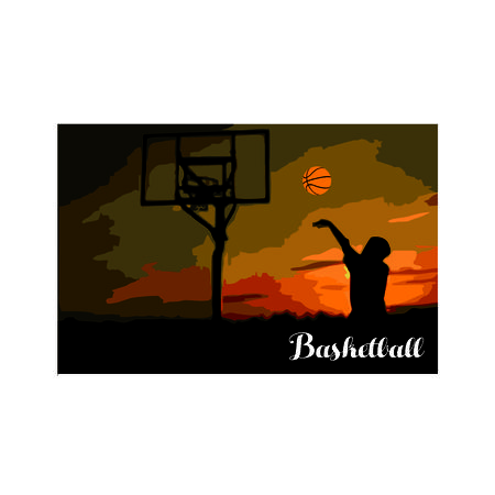Basket Ball Player Logo Vectorのイラスト素材