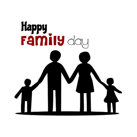 A Beautiful card of Happy family day with stylish calligraphyのイラスト素材