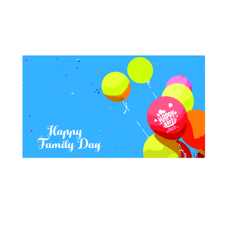 A Beautiful card of Happy family day with stylish calligraphyのイラスト素材