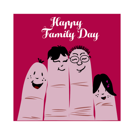 A Beautiful card of Happy family day with stylish calligraphyのイラスト素材