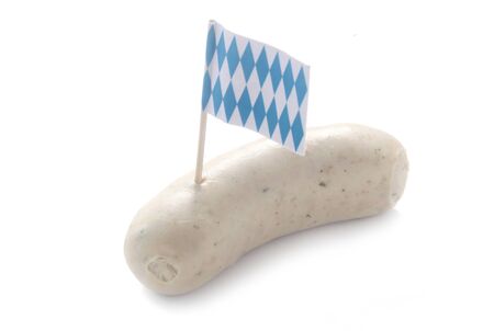 Traditional Bavarian Weisswurst Isolated On Whiteの写真素材