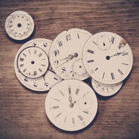 Mechanical Watches On A Wooden Background
