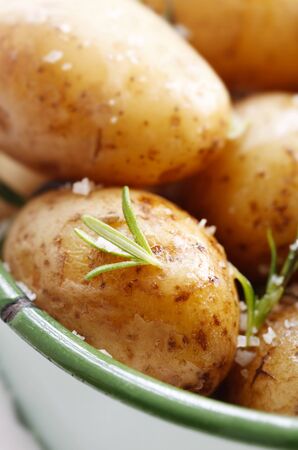 Seasoned Boiled Potatoes In A Cooking Potの写真素材
