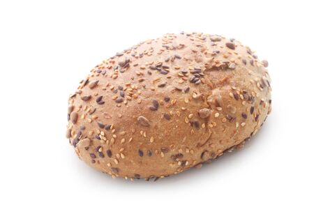 Whole Grain Roll Isolated On Whiteの写真素材